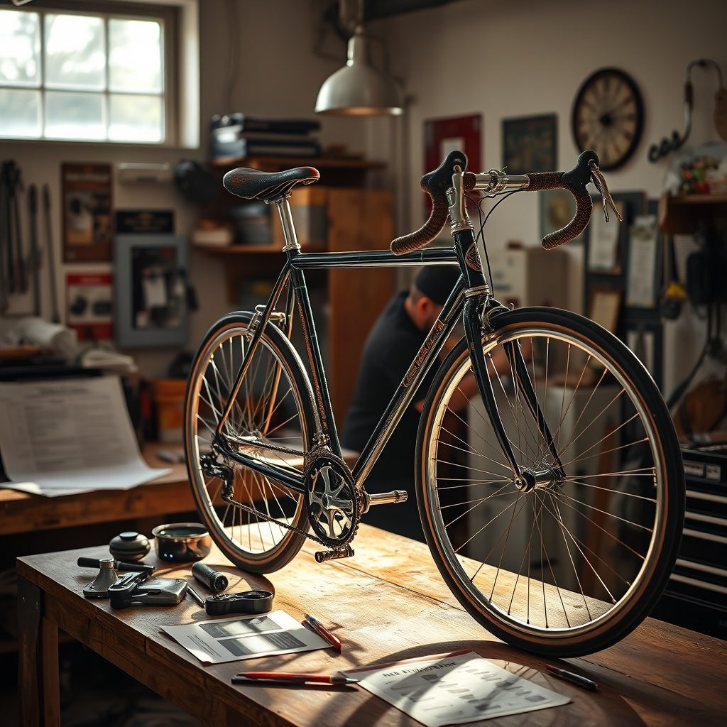 Bicicleta antiga restaurada